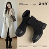 ZHR则则绒面加绒短靴女2024冬季新款弹力甜酷瘦瘦靴气质百搭靴子 商品缩略图0