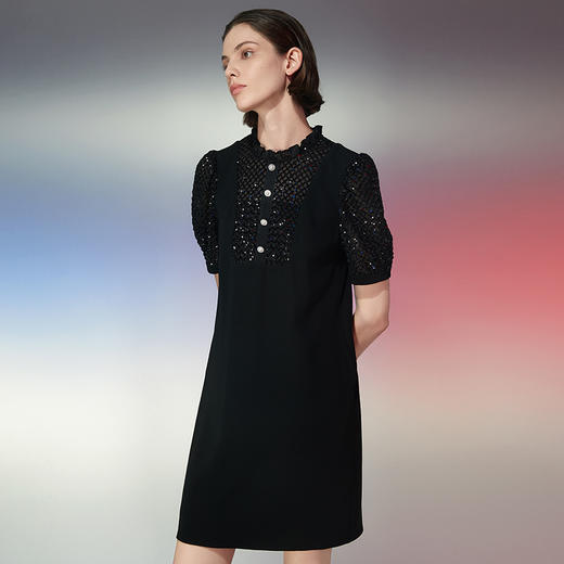 EITIE爱特爱夏季新款洋气镂空蕾丝显瘦收腰连衣裙7707417 商品图2