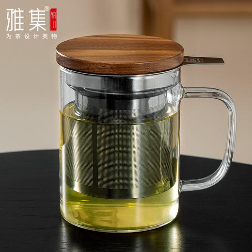 雅集玻璃杯绅士杯400ml（不锈钢木盖款） 商品图2