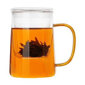 雅集玻璃杯筑茗杯550ml（光面款-琥珀把）