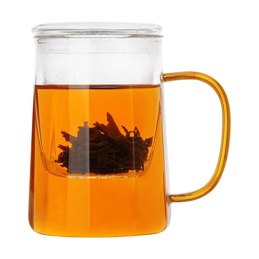 雅集玻璃杯筑茗杯550ml（光面款-琥珀把） 商品图0