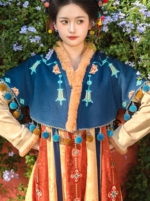 【重回汉唐长安乐】直领对襟衫交窬裙改良背子唐制汉服女款秋冬 商品图3