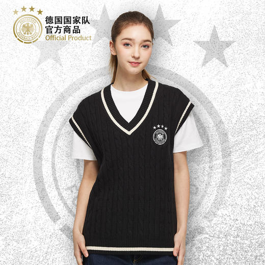 【官方正版】德国国家队 | 黑色针织背心秋冬马甲球迷时尚无袖 商品图0