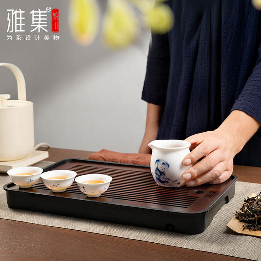 雅集PP干泡茶盘24*36cm(长方-黑色) 商品图5