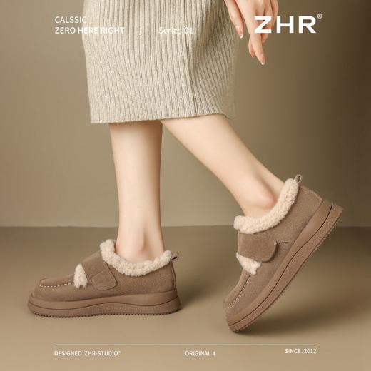 ZHR则则百搭棉鞋加绒保暖勃肯毛绒单鞋2024新款时尚魔术贴女鞋 商品图7