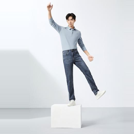 【含竹纤维】柒牌水洗牛仔裤男2025春季新款休闲百搭耐磨直筒长裤128H72880 商品图3
