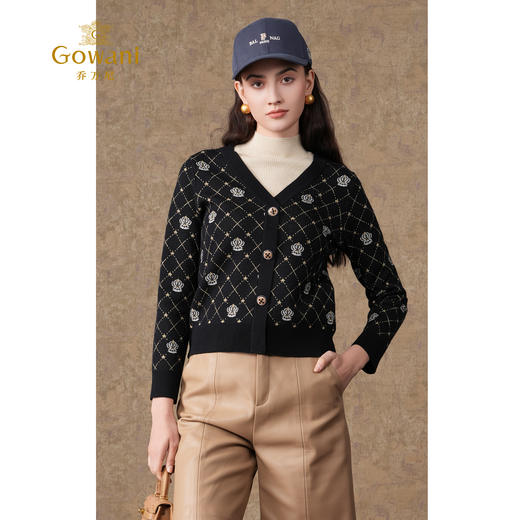 【两色可选】乔万尼针织衫宝石红英伦气质假两件式毛衫EI4M646 商品图1