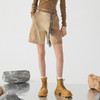 谜底短裤女士2025春季新品通勤风高腰百搭拼接直筒短裤251MK0106 商品缩略图0