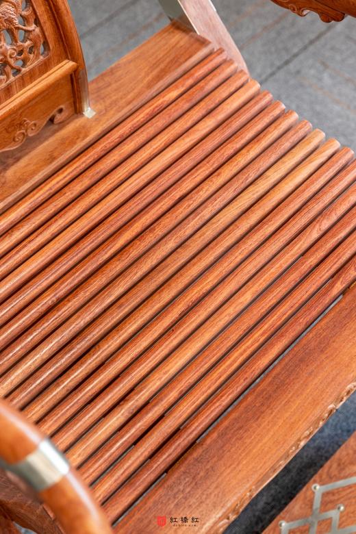 红桥红  家具严选  缅甸花梨(大果紫檀）  【木面 王款 麒麟纹交椅】 商品图6