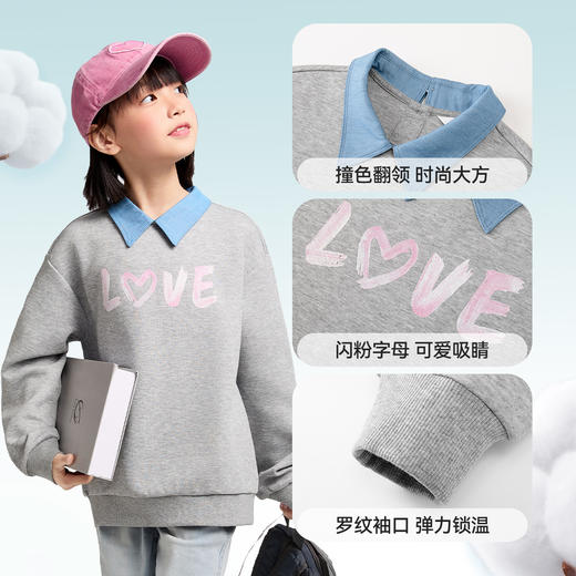 女童翻领长袖卫衣春季新款安奈儿童装EG511032 商品图4