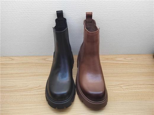 豪行秋冬新款22438503牛皮中跟时尚休闲女靴单靴短靴 商品图0