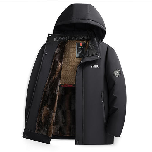 冬季石墨烯蓄热棉衣男中年可拆卸帽棉袄爸爸加绒保暖外套 商品图4