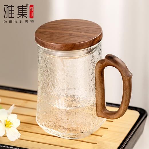 雅集玻璃杯玉琮杯500ml（木盖龙把款） 商品图10