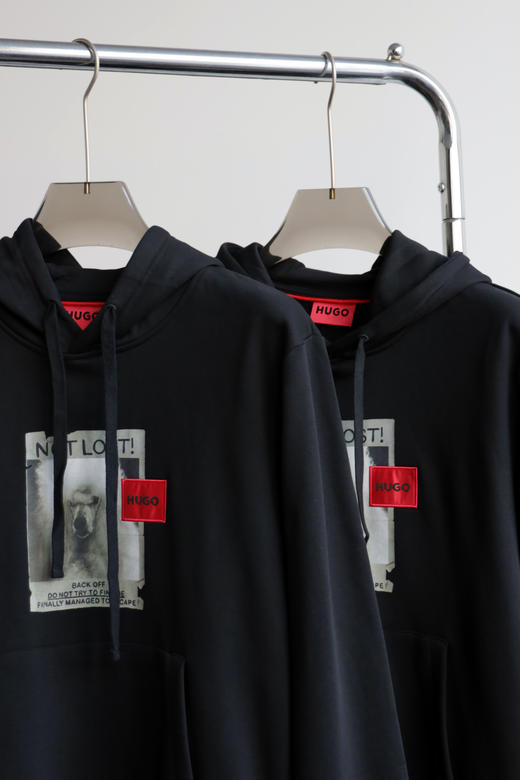 H.B 情侣款狗狗画报 OVERSIZE宽松厚毛圈 连帽卫衣 WY888 商品图4