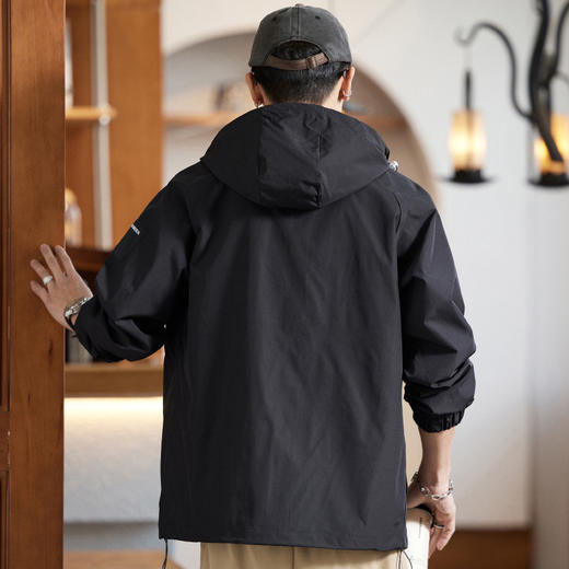 【新款DQ】大依优型大码男装冲锋衣工装连帽外套宽松休闲机能防风夹克上衣男士加肥加大潮流 商品图8