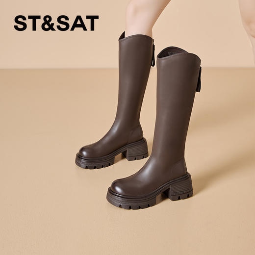星期六时尚百搭厚底长筒靴SSC3117626 商品图3