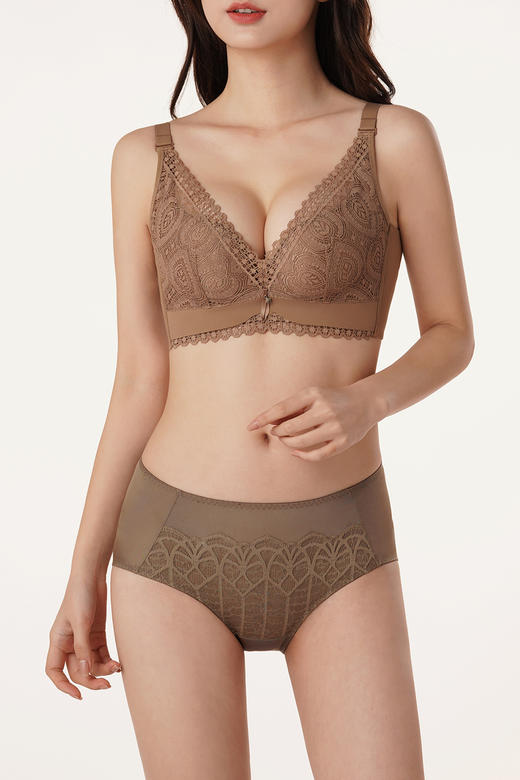 都市丽人塑身系列加厚02-3/4杯蕾丝塑身文胸LJ14Q7 商品图0