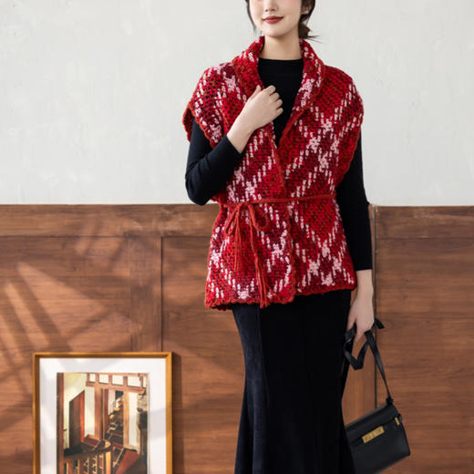 苏苏姐家乐薇青果领马甲手工DIY钩针衣服外套上衣毛线材料包 商品图3