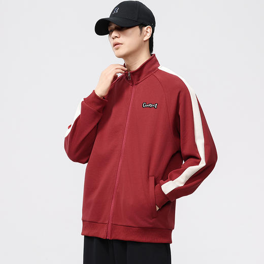 【新款DQ】大依优型大码男装330Gg立领开衫卫衣男宽松百搭撞色拉链外套潮流加肥加大上衣男士 商品图8