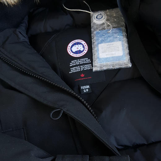 【95新】Canada Goose加拿大鹅2506L黑色Kensington修身款派克大衣连帽羽绒服100125NJS03 现售价：3200 商品图6