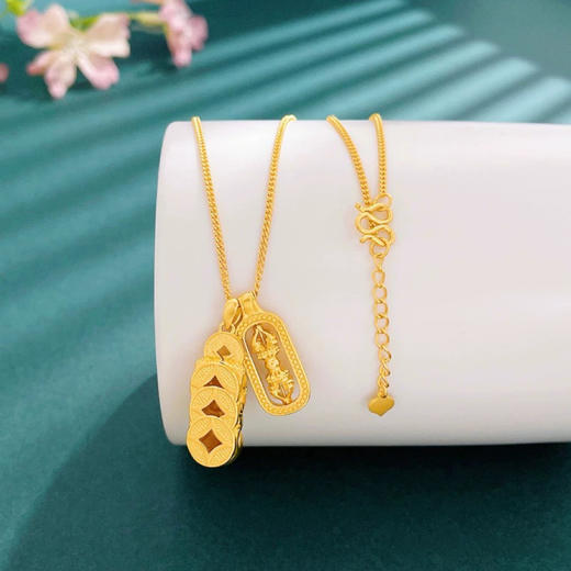 钻石豪门足金999金刚杵貔貅项链时尚精致百搭气质锁骨链 G 商品图3