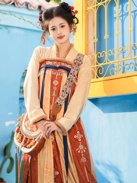 【重回汉唐长安乐】直领对襟衫交窬裙改良背子唐制汉服女款秋冬 商品图1