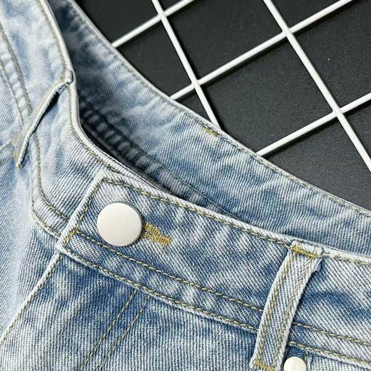  最后一件【春秋款】明星同款-章若楠同款品质24031九分浅色99.6%棉牛仔裤-喜出 商品图7