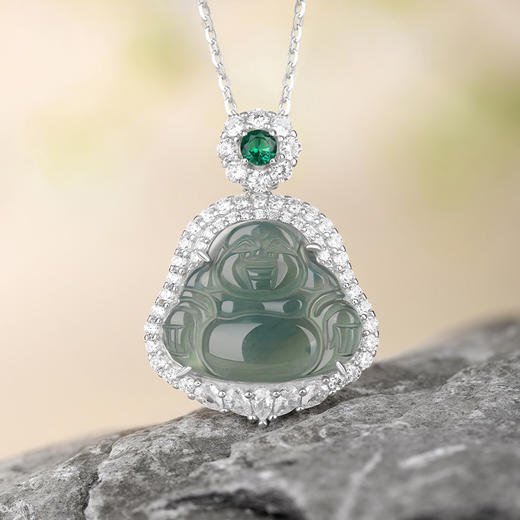 【颈间温婉 气质出众 清新别致】金六福吉祥  翡翠吊坠系列 商品图7