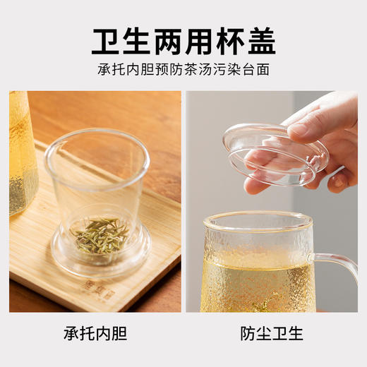 雅集玻璃杯锤纹筑茗杯550ml 商品图6