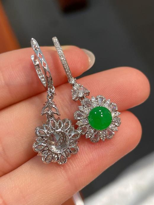 蛋面翡翠耳坠 商品图3