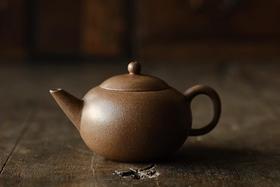 90年代桃花泥明式水平壶紫砂壶约105ml