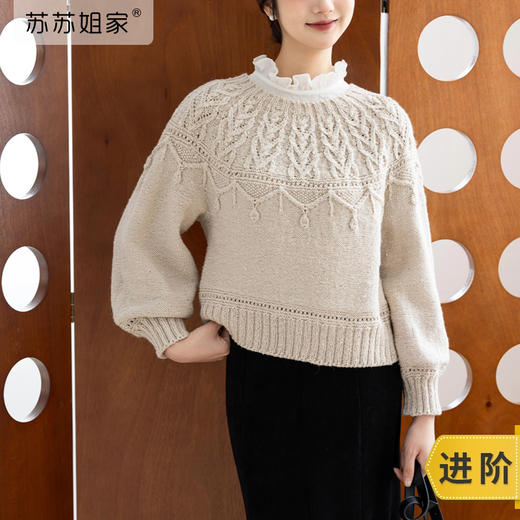 苏苏姐家恋白育克毛衣手工diy棒针编织衣服羊毛线团毛线材料包 商品图0