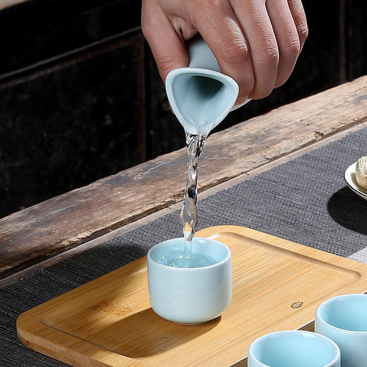 陶瓷酒壶青瓷盒简约随手礼酒具7头套装白酒杯分酒器酒器促销礼品 商品图4