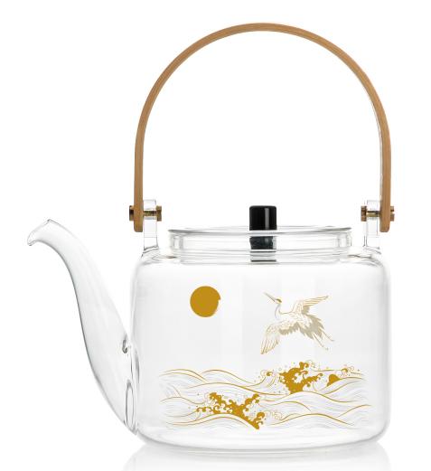 雅集煮水壶木把提梁壶1100ml（光面金银烧款） 商品图0