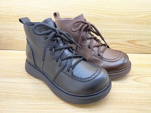 豪行正品2023秋冬新款女单靴23492888休闲高帮女鞋舒适软皮短靴女 商品图2