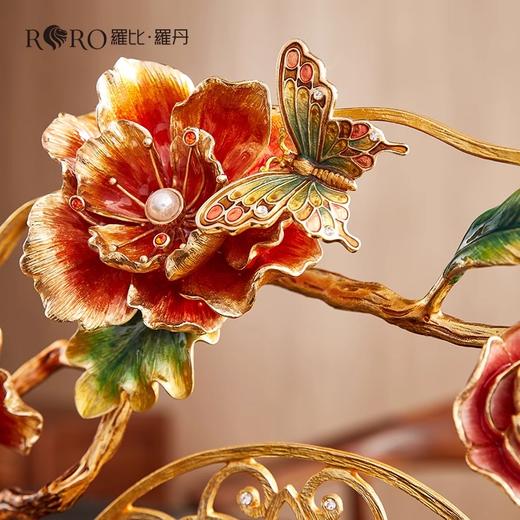 【样品清仓特惠4折，仅2件，无货退款】罗比罗丹富贵吉祥扇形摆件创意珐琅彩玄关家居饰品乔迁礼物摆件（富贵吉祥）A 商品图4