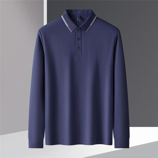 【撞色领】罗蒙男士春秋polo衫经典翻领男长袖t恤百搭商务休闲男士polo衫长袖 商品图5