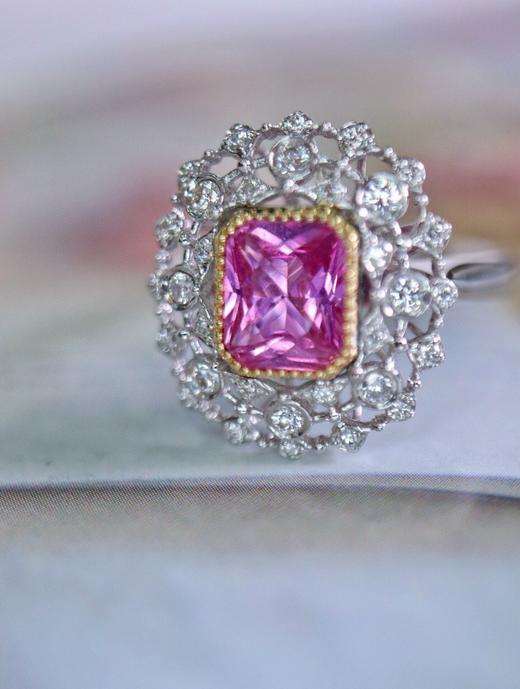 1.06ct刻面粉蓝宝戒指 商品图2