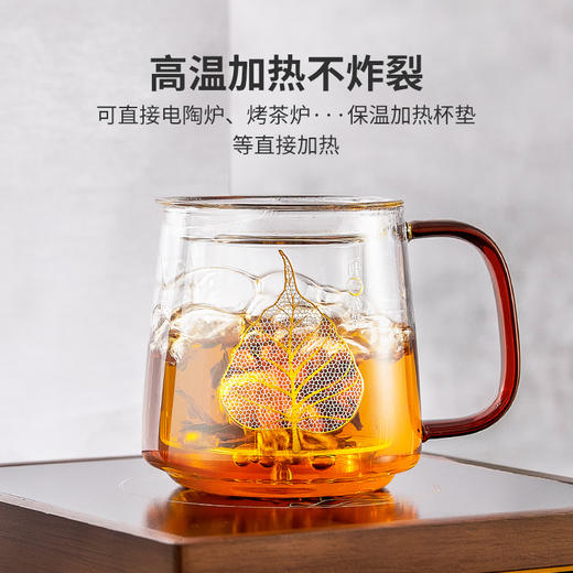 雅集玻璃杯一叶菩提杯500ml（木盖款） 商品图8