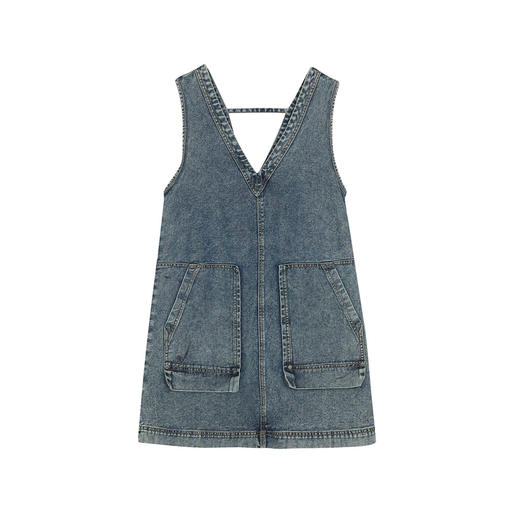 谜底牛仔背心式连衣裙2025春季新品设计感大口袋直筒裙251ML0060 商品图4