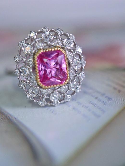 1.06ct刻面粉蓝宝戒指 商品图3