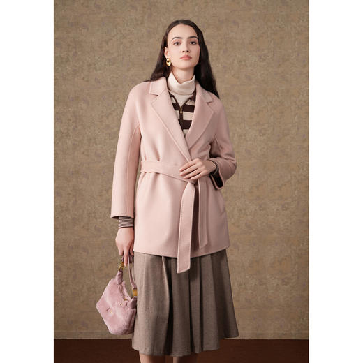 【羊绒】乔万尼羊毛羊绒大衣女秋冬收腰外套ET4B932 商品图1