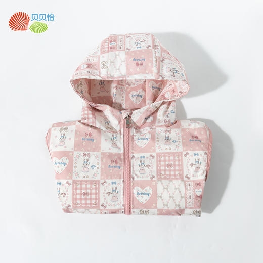 贝贝怡【防泼水防污】女童外套2025春夏薄款户外运动露营连帽夹克女ZB1ES048 商品图4