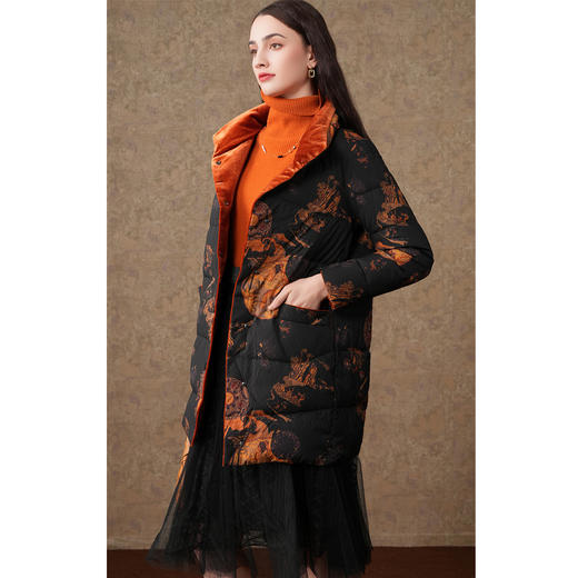 乔万尼新款羽绒服复古高级感立领保暖鸭绒EI4T673 商品图1