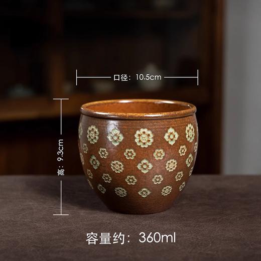 本土斋 青瓷草木灰水盂 宝相花刻绘手工建水功夫茶具废水周边配件 宝相水盂360ML【不支持补差，非质量问题不退不换】S 商品图0