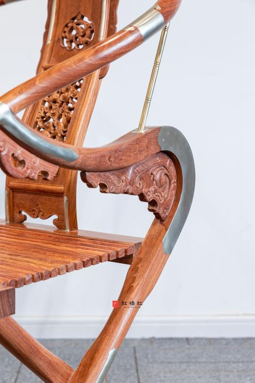 红桥红  家具严选  缅甸花梨(大果紫檀）  【木面 王款 麒麟纹交椅】 商品图4