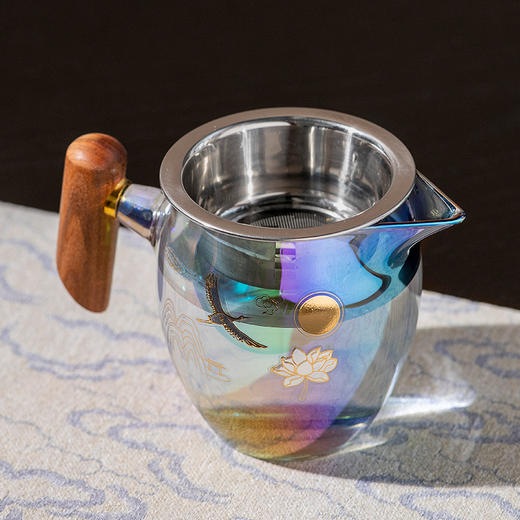 雅集茶具木把公道杯360ml 幻彩云鹤带茶隔 商品图2