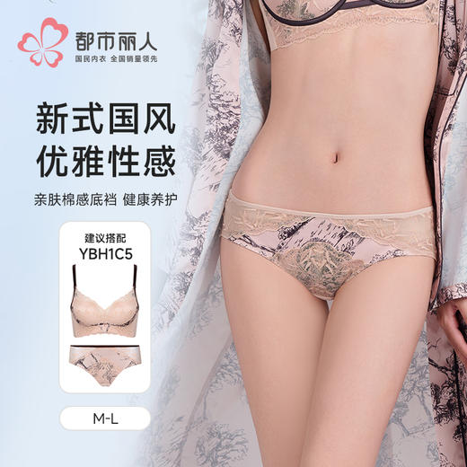 都市丽人三角内裤蕾丝+色丁蕾丝网布配套内裤YPH1C5 商品图2