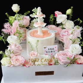 1027CAKE | 莫奈花园  喷泉许愿池  鲜花（需要提前2-3天预定，没有的花材会随机更改调整）