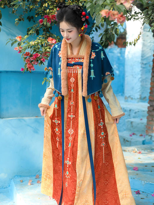 【重回汉唐长安乐】直领对襟衫交窬裙改良背子唐制汉服女款秋冬 商品图2